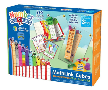 Комплект логически кубчета за смятане до 20, MathLink Cubes Numberblocks 11-20 Learning Resources