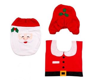 Set decoratiuni pentru baie, Mos Craciun, Gonga® Rosu