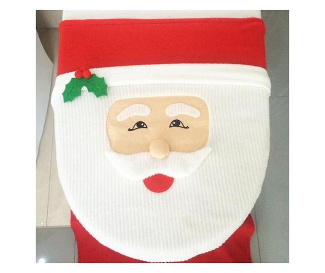 Set decoratiuni pentru baie, Mos Craciun, Gonga® Rosu