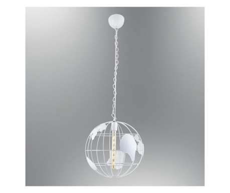 Lustra tip pendul model glob pamantesc, diametru 30 cm, Gonga® Alb