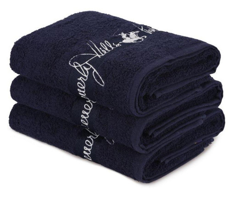 Комплект 3 кърпи за баня Beverly Hills Polo Club, памук, 450...