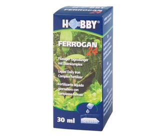 Fertilizant Hobby Ferrogan 24 cu complex de fier pentru acvariu, 30 ml Albastru