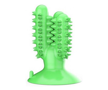 Jucarie model perie pentru curatarea dintilor la caini, Gonga® Verde