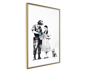 Tablou poster Artgeist, Banksy: Stop and Search , Rama aurie, 40 x 60 cm