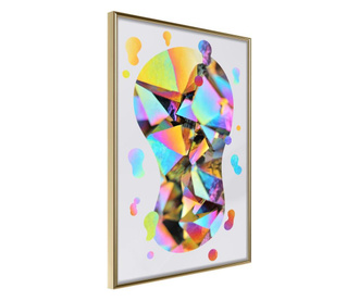 Tablou poster Artgeist, Abstract Light Bulb, Rama aurie, 30 x 45 cm