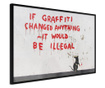 Tablou poster Artgeist, Banksy: If Graffiti Changed Anything, Rama neagra, 45 x 30 cm