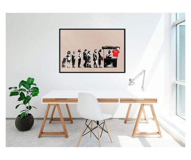 Tablou poster Artgeist, Banksy: Festival, Rama neagra, 30 x 20 cm