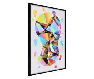Tablou poster Artgeist, Abstract Light Bulb, Rama neagra, 20 x 30 cm