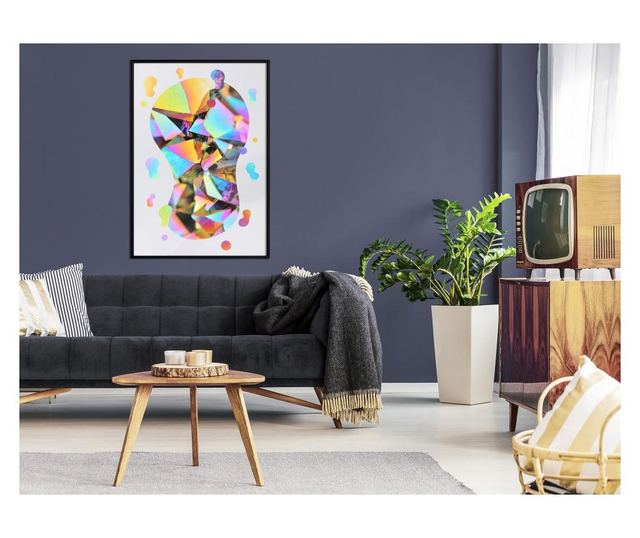 Tablou poster Artgeist, Abstract Light Bulb, Rama neagra, 20 x 30 cm