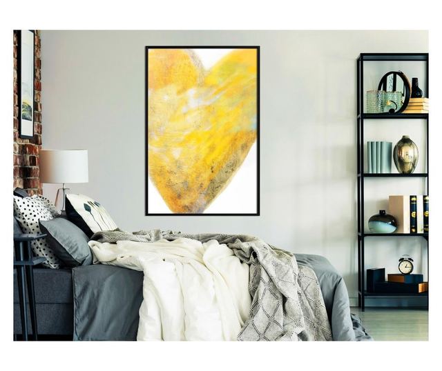 Tablou poster Artgeist, Amber Heart, Rama neagra, 20 x 30 cm