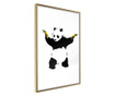 Tablou poster Artgeist, Banksy: Panda With Guns, Rama aurie, 40 x 60 cm