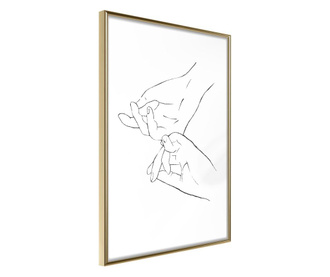 Tablou poster Artgeist, Joined Hands (White), Rama aurie, 40 x 60 cm