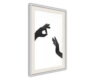 Tablou poster Artgeist, Language of Gestures I, Rama alba tip passe-partout, 20 x 30 cm