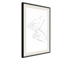 Tablou poster Artgeist, Joined Hands (White), Rama neagra tip passe-partout, 30 x 45 cm