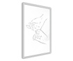 Tablou poster Artgeist, Joined Hands (White), Rama alba, 20 x 30 cm