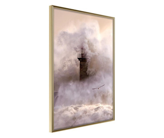 Tablou poster Artgeist, Lighthouse During a Storm, Rama aurie, 30 x 45 cm