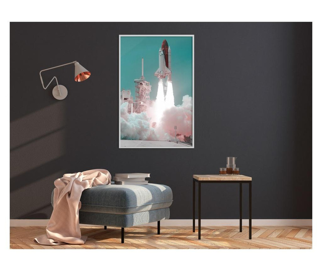 Tablou poster Artgeist, Leaving the Earth, Rama alba, 40 x 60 cm