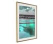 Tablou poster Artgeist, Iridescent Sea, Rama aurie tip passe-partout, 30 x 45 cm