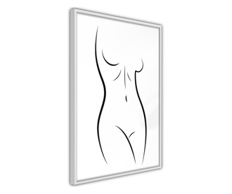 Tablou poster Artgeist, Minimalist Nude, Rama alba, 40 x 60 cm