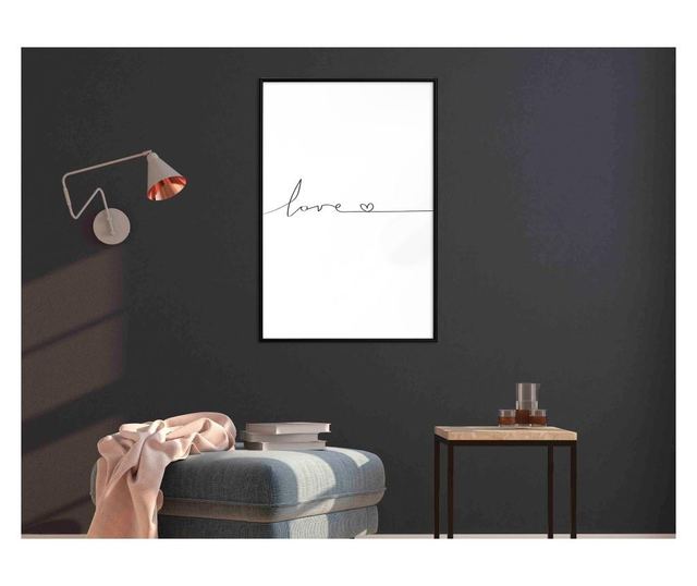 Tablou poster Artgeist, Love Pulse, Rama neagra, 40 x 60 cm