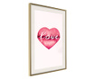 Tablou poster Artgeist, Kiss of Love, Rama aurie tip passe-partout, 30 x 45 cm