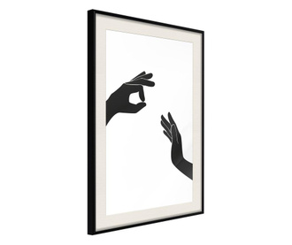 Tablou poster Artgeist, Language of Gestures I, Rama neagra tip passe-partout, 40 x 60 cm