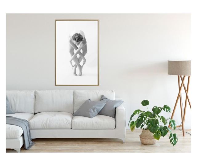 Tablou poster Artgeist, Interlaced Body, Rama aurie, 30 x 45 cm