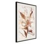 Tablou poster Artgeist, Lily on Marble Background, Rama neagra tip passe-partout, 20 x 30 cm