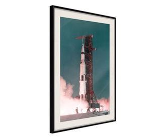 Tablou poster Artgeist, Launch into the Unknown, Rama neagra tip passe-partout, 40 x 60 cm