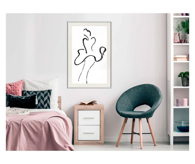 Tablou poster Artgeist, Marilyn Outline, Rama alba tip passe-partout, 30 x 45 cm