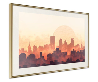 Tablou poster Artgeist, Melancholy of Sunset, Rama aurie tip passe-partout, 30 x 20 cm