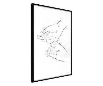 Tablou poster Artgeist, Joined Hands (White), Rama neagra, 40 x 60 cm