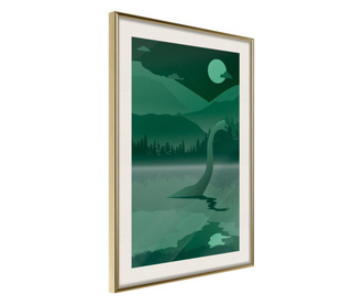 Tablou poster Artgeist, Loch Ness [Poster], Rama aurie tip passe-partout, 20 x 30 cm