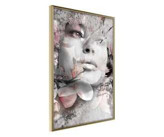 Tablou poster Artgeist, Lady in the Flowers, Rama aurie, 40 x 60 cm