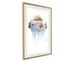 Tablou poster Artgeist, King of the Arctic, Rama aurie tip passe-partout, 40 x 60 cm