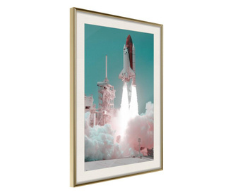 Tablou poster Artgeist, Leaving the Earth, Rama aurie tip passe-partout, 40 x 60 cm