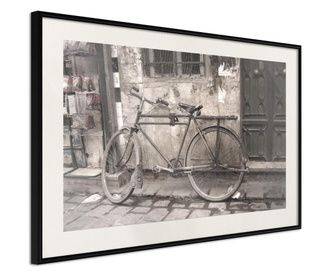 Tablou poster Artgeist, Old Bicycle, Rama neagra tip passe-partout, 45 x 30 cm
