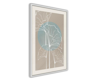 Tablou poster Artgeist, Miraculous Plant, Rama alba tip passe-partout, 40 x 60 cm