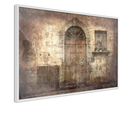 Tablou poster Artgeist, Mysterious Door, Rama alba, 30 x 20 cm