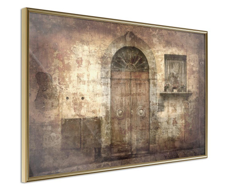 Tablou poster Artgeist, Mysterious Door, Rama aurie, 90 x 60 cm