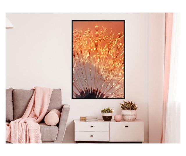Tablou poster Artgeist, Orange Breath of the Summer, Rama neagra, 30 x 45 cm