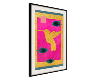 Tablou poster Artgeist, Native American Hummingbird, Rama neagra tip passe-partout, 30 x 45 cm