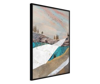 Tablou poster Artgeist, Painted Landscape, Rama neagra, 30 x 45 cm