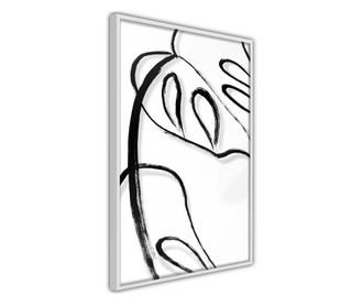 Tablou poster Artgeist, Painted Monstera Leaf, Rama alba, 20 x 30 cm
