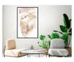 Tablou poster Artgeist, Mysterious Look (Beige), Rama neagra, 20 x 30 cm