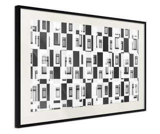 Tablou poster Artgeist, Modern Public Housing, Rama neagra tip passe-partout, 30 x 20 cm