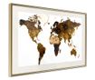 Tablou poster Artgeist, Our World, Rama aurie tip passe-partout, 45 x 30 cm