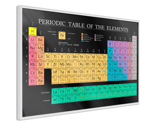 Tablou poster Artgeist, Periodic Table of the Elements, Rama alba, 90 x 60 cm