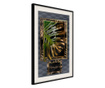 Tablou poster Artgeist, Monstera in the Frame, Rama neagra tip passe-partout, 20 x 30 cm