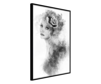 Tablou poster Artgeist, Mysterious Lady, Rama neagra, 40 x 60 cm